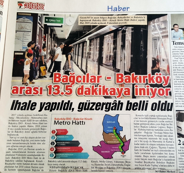Kirazlı- Bakırköy (İDO) Metro Hattı’nın temeli atıldı