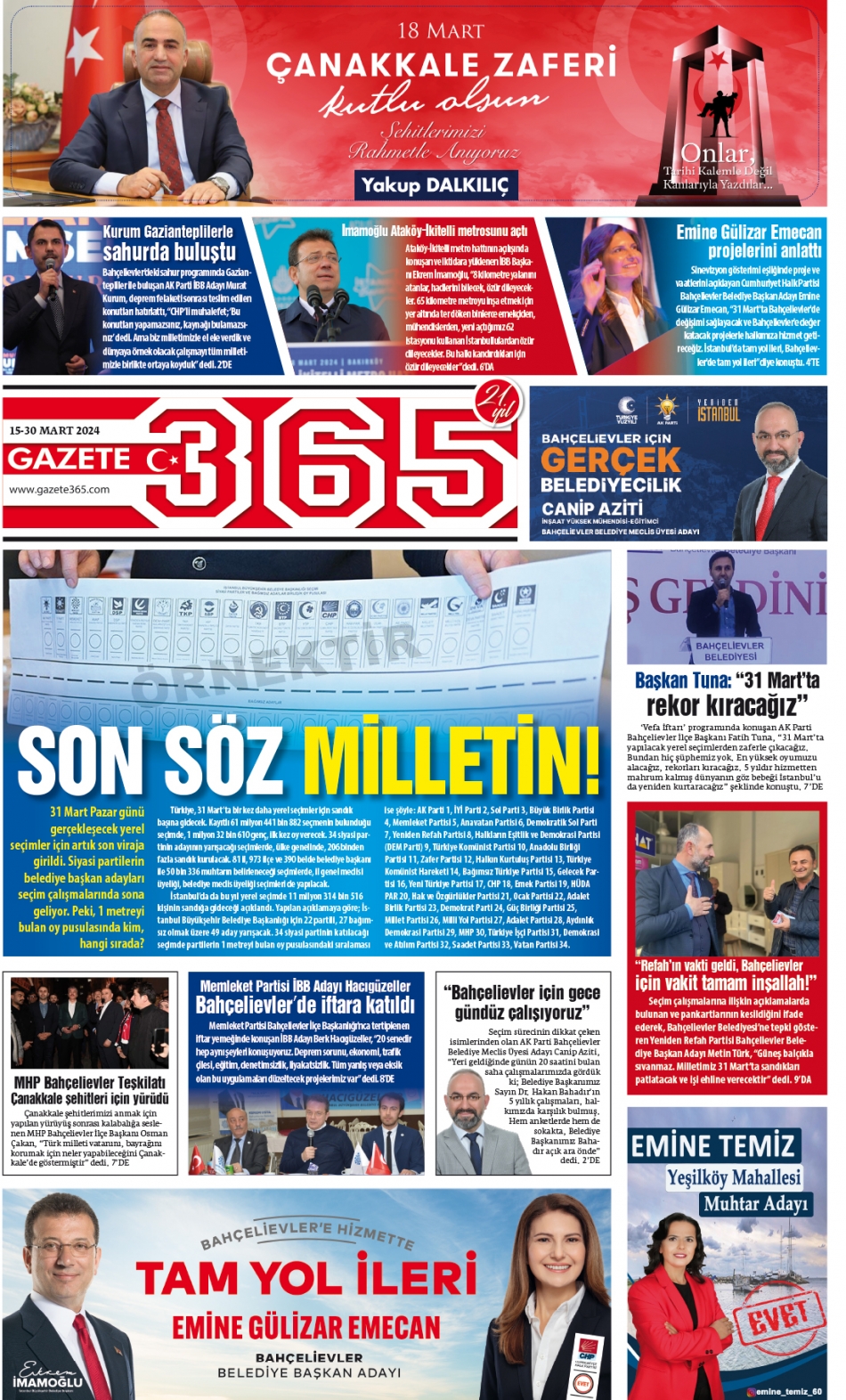 Gazete 365 15-30 Mart 2024