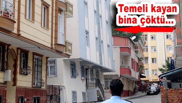 Bahçelievler’de temeli kayan bina çöktü