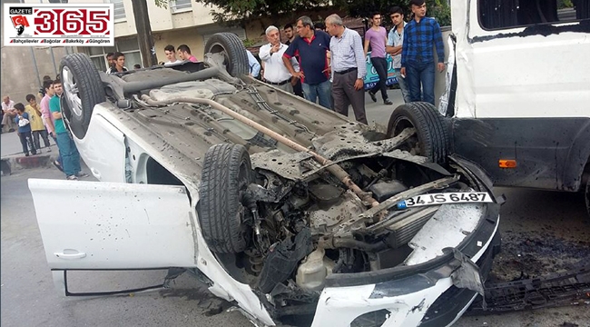 Feci kaza; 5 metre yükseklikten takla attı