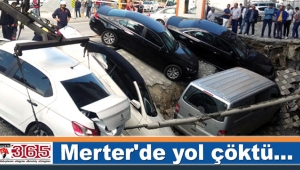 Merter'de yol çöktü...