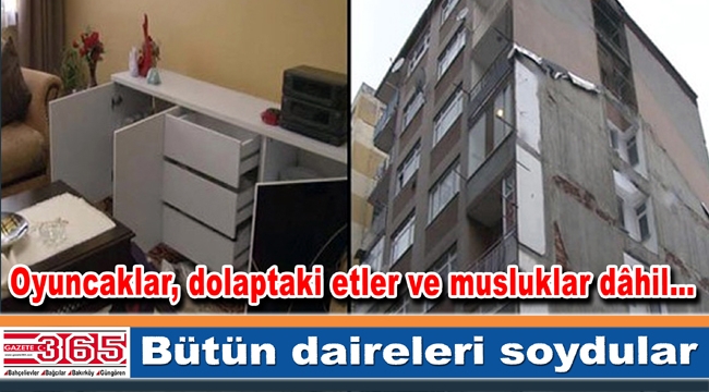 Bahçelievler'de boşaltılan bir binanın tüm dairelerine hırsız girdi