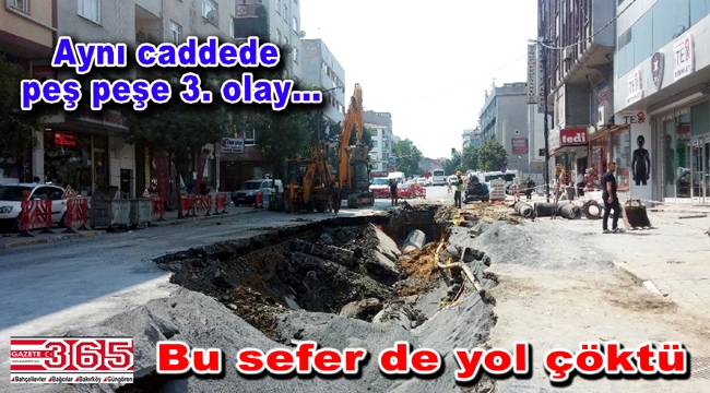 Bağcılar'daki o caddede bu sefer de yol çöktü