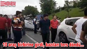 Bağcılar'da zincirleme kaza: Yaralılar var