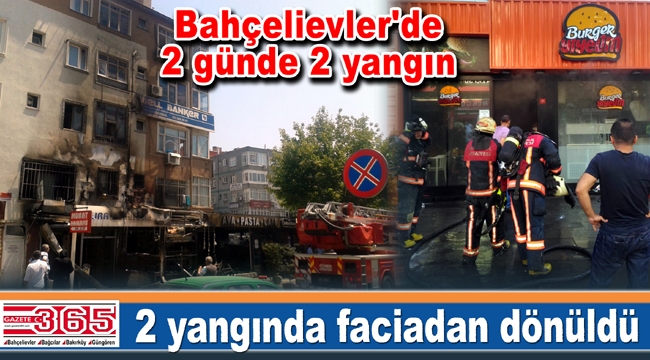 Bahçelievler'de çıkan 2 yangında faciadan dönüldü