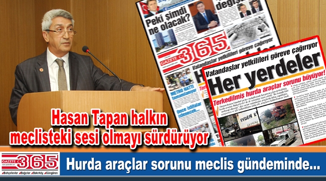 Hasan Tapan Gazete 365'in "Her yerdeler" manşetini meclise taşıdı