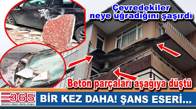 Bahçelievler'de bir binanın balkonu çöktü