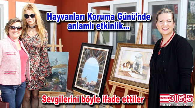 Bakırköylü sanatçılar hayvan sevgisini resmettiler