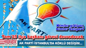 AK Parti İstanbul'da 25 ilçe başkanı değişiyor…