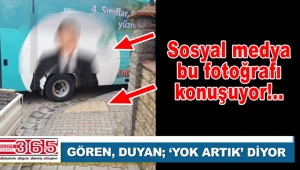 Belediyeye ait aracın engelli yolunu kapatması tepkilere neden oldu