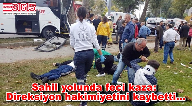 Bakırköy'de servis aracı kaza yaptı: 11 yaralı