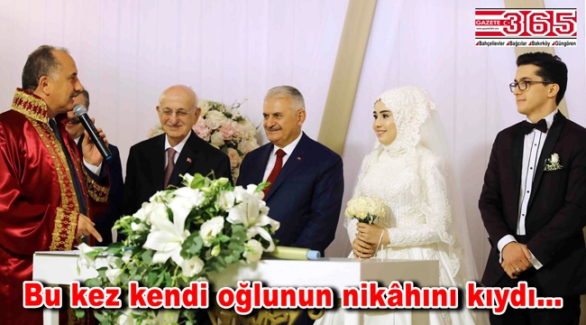TBMM Başkanı Binali Yıldırım, Başkan Çağırıcı'nın oğlunun nikah şahidi oldu
