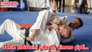 AK Parti’nin Adayı Hakan Bahadır bu kez judo için sahaya çıktı