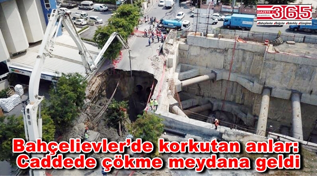 Bahçelievler'de korkutan olay! Yol çöktü…