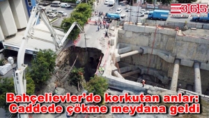 Bahçelievler'de korkutan olay! Yol çöktü…