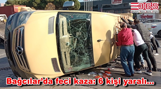 Bağcılar'da minibüsle hafif ticari araç çarpıştı; 6 kişi yaralandı