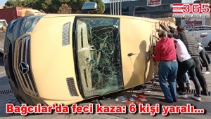 Bağcılar'da minibüsle hafif ticari araç çarpıştı; 6 kişi yaralandı