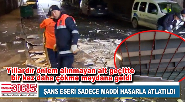 Haznedar Alt Geçidi'nin tavanı yine çöktü, vatandaş İBB'ye seslendi…