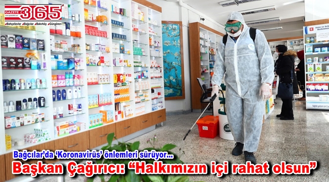 Bağcılar'da eczane, kuaför ve pazar alanları dezenfekte edildi