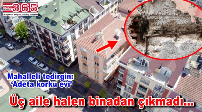 Güngören’de çökme tehlikesi olan 5 katlı bina tedirgin ediyor