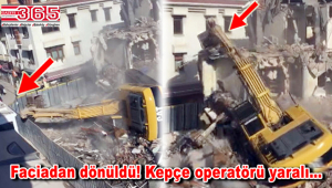 Bakırköy'de yürekleri ağza getiren olay: Yıkım sırasında kepçe devrildi!