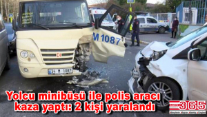  Bakırköy'de yolcu minibüsü ile polis aracı kafa kafaya çarpıştı: 2 yaralı