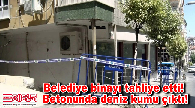 Güngören'de tahliye edilen binanın betonundan deniz kumu çıktı