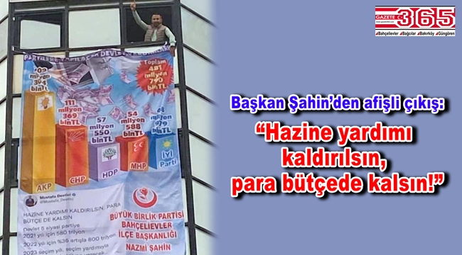 BBP Bahçelievler'den partilere yapılacak hazine yardımına tepki…