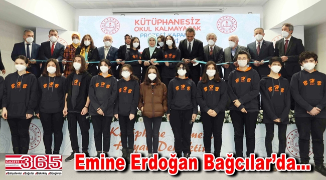 Emine Erdoğan Bağcılar’da kütüphane açılışı yaptı 