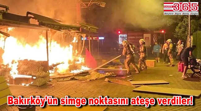 Bakırköy'de yangın: Tezgahtaki kitaplar ateşe verildi