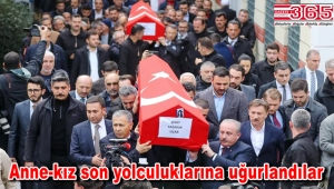 Taksim'deki terör saldırısında hayatını kaybeden Arzu Özsoy ile kızı Yağmur Uçar toprağa verildi