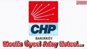 İşte, CHP Bakırköy Belediye Meclis Üyesi Aday listesi...