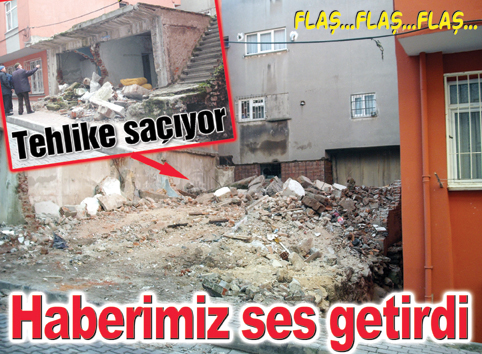 Göçük ev, Bahçelievler Belediyesi tarafından yıkıldı