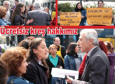 Belediye önünde slogan atarak basın açıklaması yaptılar