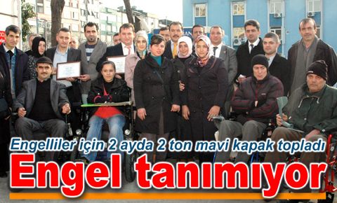 Engelliler için 2 ayda 2 ton mavi kapak topladı