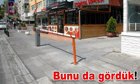 Kaldırımın ortasında otomatik bariyer