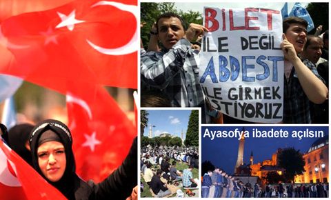 Ayasofya Meydanında, namaz kıldılar…