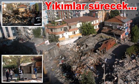 Kent meydanı için yıkımlar başladı