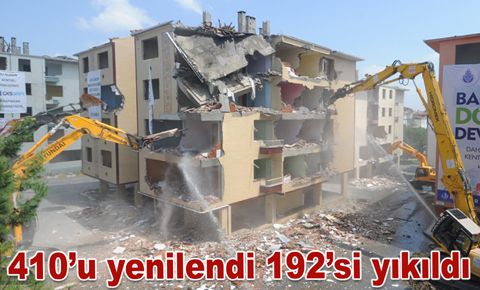 410 konut yenilendi 192 riskli yapı yıkıldı