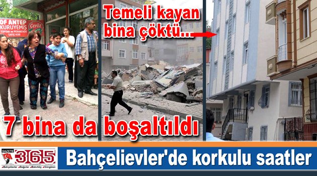 Bahçelievler’de temeli kayan bina çöktü