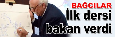 Engelli kursiyerlere ilk çizim dersini bakan Avcı verdi