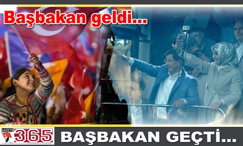 Başbakan Davutoğlu ilçelerde miting yaptı