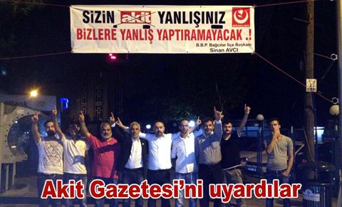 Akit Gazetesi'ni uyardılar
