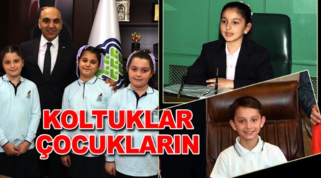 Belediye başkan koltuklarına çocuklar oturdu...