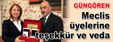 Meclis üyelerine teşekkür ve veda