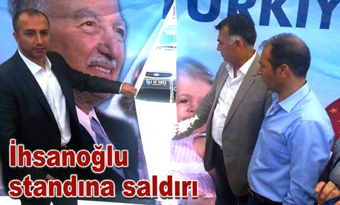 Ekmeleddin İhsanoğlu standına saldırı