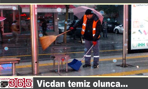 Temizlik işçisinin azmi...