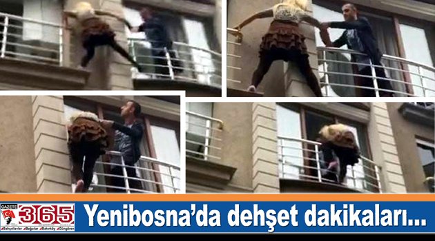 Balkondan sarkarak yardım isteyen kadın yürekleri ağızlara getirdi