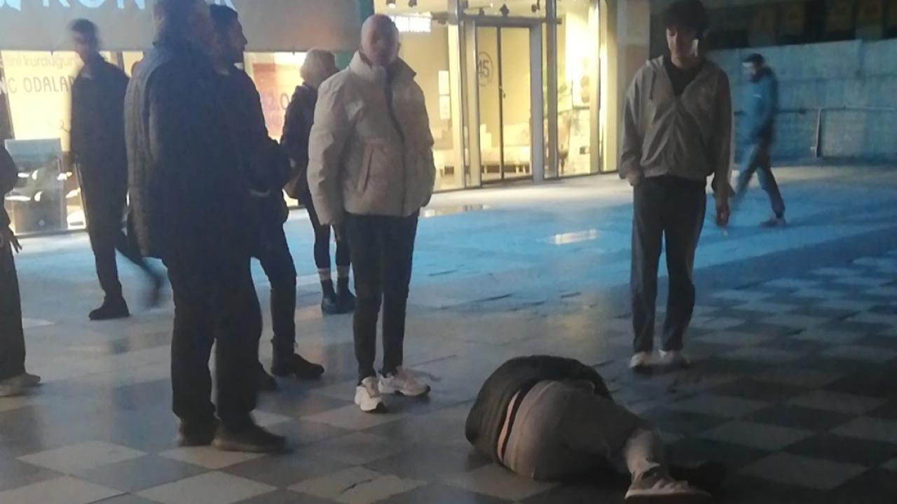 Beylikdüzü'nde madde bağımlısı şahsın zor anları kamerada