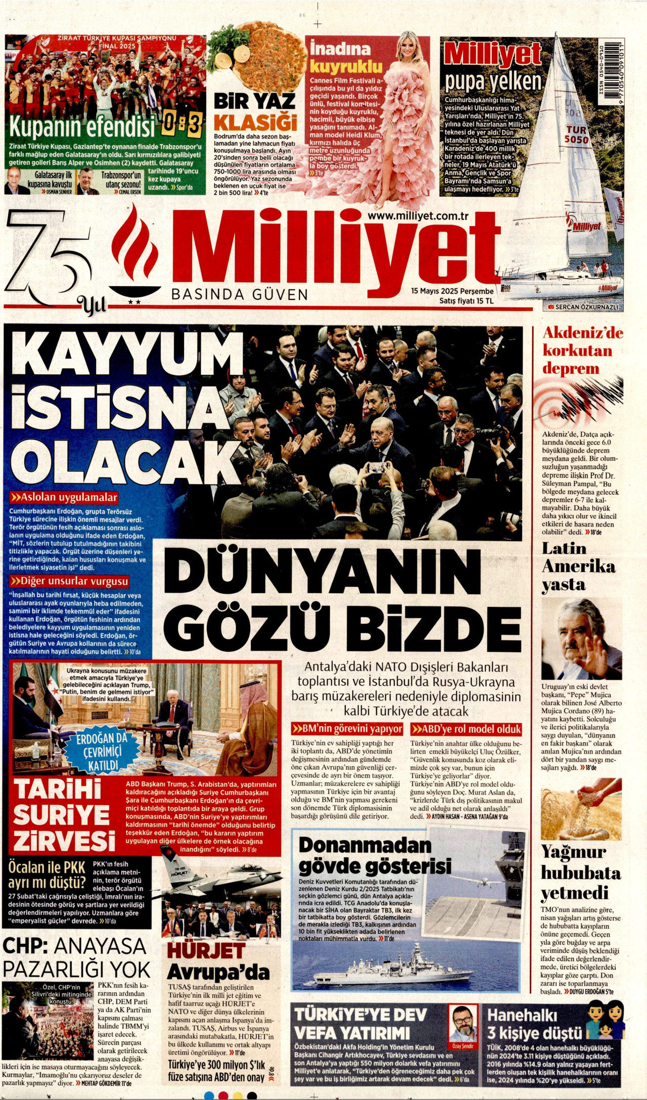 MİLLİYET Gazete Manşeti